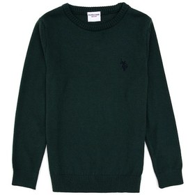 Resim U.S. Polo Assn. Erkek Çocuk Yeşil Bisiklet Yaka Basic Kazak 50315586-VR054 
