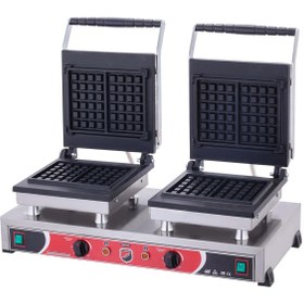 Resim Işıkgaz Silverinox Endüstriyel Elektrikli Kare Waffle Makinesi - 4 Lü 