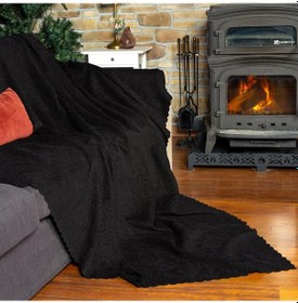 Resim Jakarlı Şönil Koltuk Örtüsü Kanepe Örtüsü Koltuk Şalı 110x175 2 Ad. Kaymaz Antrasit Antrasit 