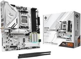 Resim ASRock B850M Steel Legend WiFi Micro ATX Anakart AMD AM5, 4x DDR5, 3x M.2 SSD, HDMI 4K 120Hz, WiFi 7, 3x USB Type-C 