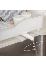 Resim Porsima Akl-060 Beyaz Lüks Tabaklık Bulaşıklık Su Akıtma Kanallı Beyaz 