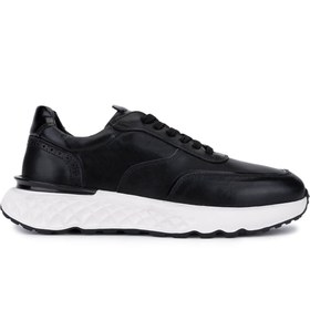 Resim Tamer Tanca Erkek Hakiki Deri Siyah Sneakers & Spor Ayakkabı 
