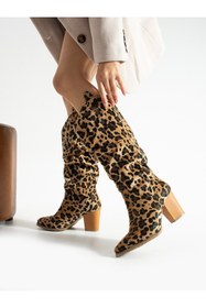 Resim ALEMDAR AYAKKABI ENİD Leopar Körüklü Kadın Çizme 