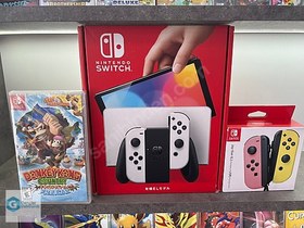 Resim Nintendo Switch OLED + JOYCON + DONKEY KONG TROPICAL + TAKAS !! 
