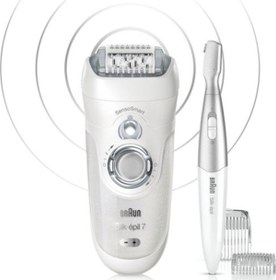 Resim Braun Silk-Epil 7 7890 Sensosmart Kablosuz Islak Ve Kuru Kullanım 7 Ek Parçalı Epilatör Gümüş 