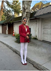 Resim buqre's moda Kadın Trend Taşlı Oversize Blazer Ceket 