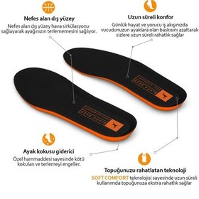Resim Black Deer Hyper Boost X30 Soft Comfort Siyah-Turuncu Ortopedik Tabanlık 
