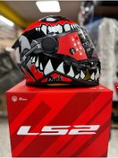Resim LS2 KID PUNK KAPALI ÇOCUK KASKI GRİ KIRMIZI 