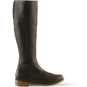 Resim Bueno Shoes Haki Deri Kadın Düz Çizme 01wt5305 