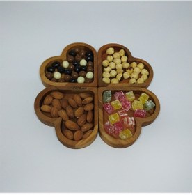 Resim Cuori Ahşap Kalpli 4 Parça Çerezlik Kahvaltılık 