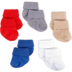 Resim Novibaby 5'li Bambu Yenidoğan Bebek Çorabı I Cold Weather I 0-6 a Çok Renkli 