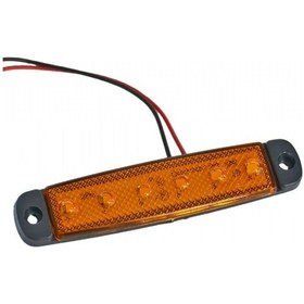 Resim TAS 24V Parmak Lamba 6 Ledli Sarı 9,5x2 cm İnce TAS.004S-24 (10 l 