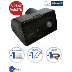 Resim Resmed Airsense 10 Autoset+Nem+Airfit P10+Isıtıcılı Hortum 
