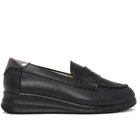 Resim Derimod Kadın Siyah Dolgu Topuklu Hakiki Deri Comfort Ayakkabı Günlük Ayakkabı 25sfd411318 