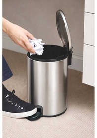 Resim Primanova Cigo 3 Lt Banyo Mutfak Ofis Çelik Çöp Kovası - Metalik Inox 