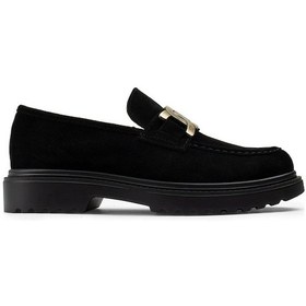 Resim Deery Hakiki Süet Siyah Tokalı Kadın Loafer Siyah 