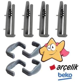 Resim Arçelik Beko Altus Bulaşık Makinesi 8'li Ön-arka Ray Kapağı Seti 