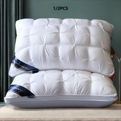 Resim 1/2 Adet Lüks 5 Yıldız Otel Kalitesinde Yastık - Derin Uyku Boyun Desteği, Yüksek Yoğunluklu Sarkanmaz Her Mevsim Kılıf Beyaz Saten Kaplama, %100 Polyester Dolgu, Vakum Sıkıştırma Ambalajlı Beyaz, Ev Konforu, Quilted Tasarım, Premium Kumaş, Destekleyici Minder, Yatak Tutkunları İçin Özel, Yatak Odası Rahatlığı, Modern Uyku Aksesuarı, Dayanıklı Yapı, Rahat Oturma Pedi, Sırt Rahatlama 