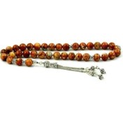 Resim 925 Gümüş 925 Ayar Gümüş Red Jasper Taşı Tesbih 
