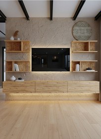 Resim Resital Ledli Duvara Monte Tv Sehpası - Çam - W6010-6 Çam 