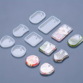 Resim Anahtarlık, Küpe ve Küpeler için Silikon Reçine Döküm Kalıpları Seti, Kalp Şekli, Karma Dekoratif Kuru ÇiçekCrafting, DIY Takı Yapım Malzemeleri, Şeffaf Epoxy Reçine Kalıp Kiti, Çeşitli Şekiller 