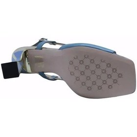 Resim Poletto Hakiki Deri Mavı-altın Sandalet Topuklu 319 260 V1-520 Mavi 