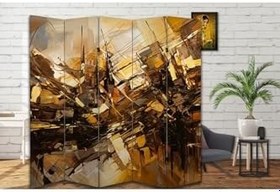Resim Soyut Yanılsamalar Temalı Özel Tasarım Paravan Room Divider Oda Bölücü PRVN-1333-1, 220 x 180 