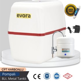 Resim Evora 5 Filtreli 8 Lt Pompalı Beyaz Kapalı Oval Kasa Su Arıtma Cihazı 