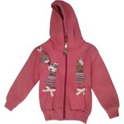 Resim Kız Bebek Ceket Pembe Kapşonlu Fermuarlı Pamuklu 107 Pembe 
