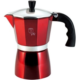 Resim Genel Markalar By Berlinger Haus Mokapot + 3 Fincan Metallic Line Burgundy Edition 