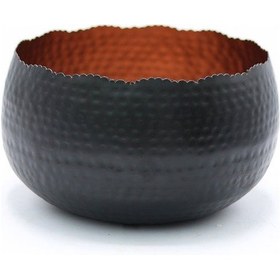 Resim Ignis Bronz - Siyah Metal Saksı Büyük Boy 