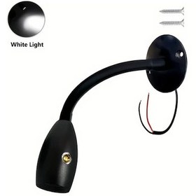 Resim Boatshop1 1 Adet Mryc Esnek Kaz Boyunlu Led Spot Işık 3w Siyah Beyaz Işık Dokunmatik Anahtarlı Kısılabilir Renk Sıcaklığı Dc12-24v 