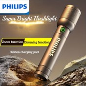 Resim PHILIPS 1000 Lümen 400m Yakınlaştırma Feneri, 4 Işık Modu, Gizli Tip-C Hızlı Şarj, Kamp Yürüyüş Acil Durumlar için Alüminyum Alaşımlı Taşınabilir El Feneri, Kamp Temelleri | Taşınabilir Aydınlatma | Alüminyum Alaşımlı El Feneri, Kamp Aksesuarları 
