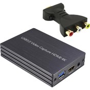 Resim 4K USB Video Yakalama Kartı + Erkek 3 Rca Kadın Av Converter 