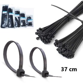 Resim Siyah Cırt Plastik Kelepçe 37 Cm Kablo Bağı - 3.6x370mm 100 Adet 
