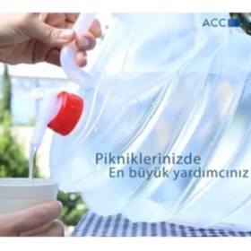 Resim abnturk Katlanır Akardiyon Bidon 10 Litre , Yer Kaplamayan Su Bidonu 