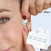 Resim 200 Adet Görünmez Yüz ve Boyun Güzellik Yaması - Ananas İçermeyen Göz & Çene Kontürleme, Çift Çene Azaltma ve Açık Bej Kusurları Kaplama, 4 Şekil (Kare, Üçgen, Kalp, Yıldız) - Güzellik Aksesuarları 