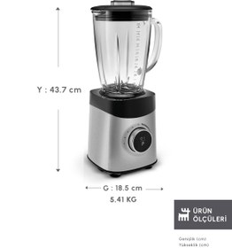 Resim Karaca Dijital Ekran İnox Smoothıe Blender 1800 W 
