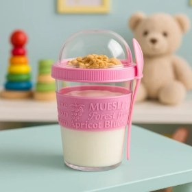 Resim Titiz Taken Go Kapaklı Kaşıklı Pratik Taşınabilir Meyveli Yoğurt Kabı 