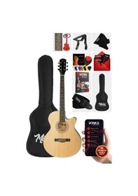 Resim Midex XC-200NT Kesik Kasa Profesyonel Akustik Gitar 4/4 Yetişkin Üst Segment (Gigbag Çanta Tuner Capo Askı Pena) 