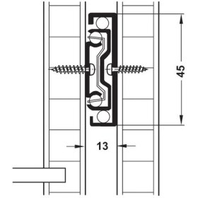 Resim Hafele Frenli Bilyalı Teleskopik Ray 45mmx50cm 
