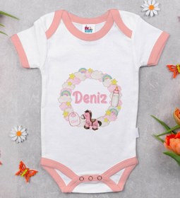 Resim Bitmeyen Kartuş Kişiye Özel Pembe Bebek Body Zıbın - Model 160 