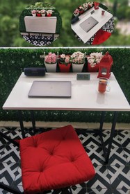 Resim YüceerHome Pratik Katlanır Taşınabilir Metal Ayaklı Balkon Masası Bahçe Masası Yemek Masası Çalışma Masası 