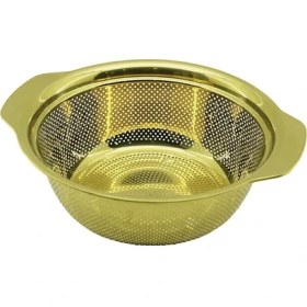 Resim Go İthalat 23CM Gold Paslanmaz Metal Sepet Süzgeç Kendinden Kulplu (784) 