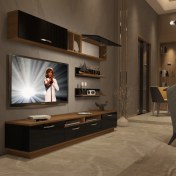 Resim Decoraktiv Trendstyle 5220 Mdf Tv Ünitesi Tv Sehpası Ceviz Siyah 