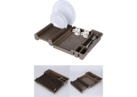 Resim Katlanabilir Bulaşıklık, Bölmeli Tabaklık ve Kaşıklık, Kahverengi, Çok Renkli 