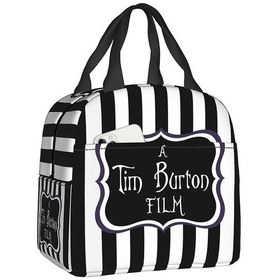 Resim Tim Burton Beetlejuice Korku Filmi Öğle Yemeği Kutusu Kadın Soğutucu Çanta Termal Gıda Yalıtımlı Öğle Yemeği Çantası Çocuk Okul Çocukları Piknik Çantaları 5 Çok Renkli 