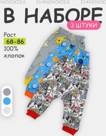 Resim Ivanovo Kids Yeni Doğan Bebekler İçin Pantolon Seti 3 Parça 289128990 Mavi 