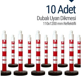 Resim İleri Trafik Dubalı Uyarı Dikmesi 534231115 110 x 1200 MM Reflektifli 10'lu Set 
