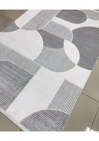 Resim Padişah Halı Polo Serisi 74775-097 Salon Oturma Odası Halısı Açık Gri - Beyaz 